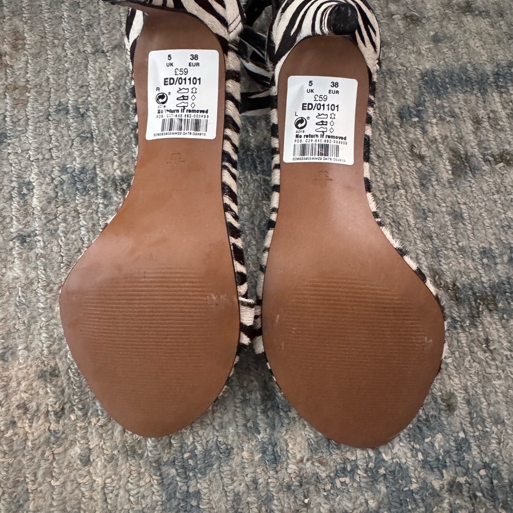 Next Black and White Zebra Print Sandals - Picture 10 of 10